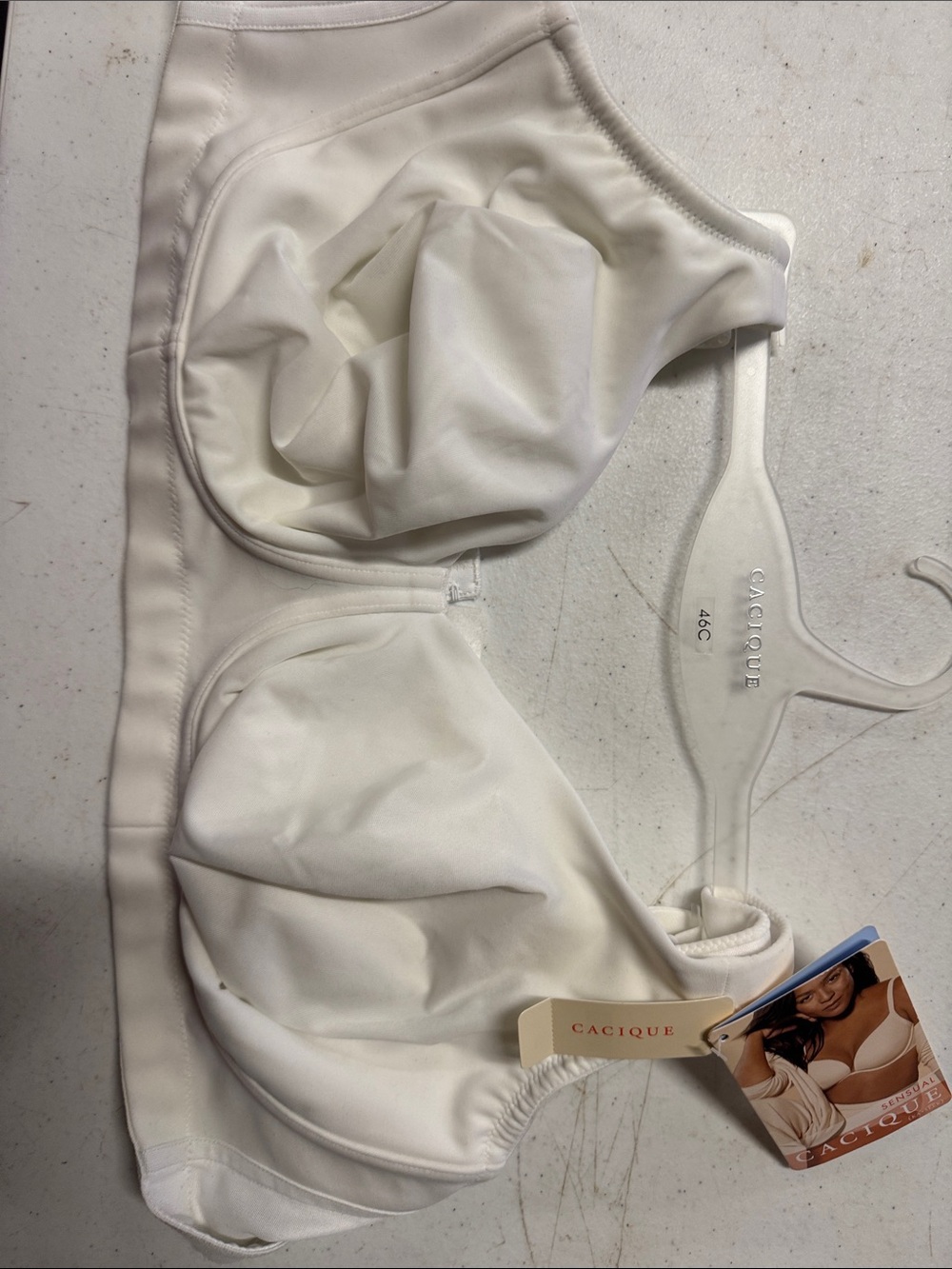 Cacique White Full Coverage Undershirt Bra 46C